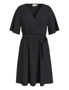 Vijosa 2/4 Wrap Dress Polvipituinen Mekko Black Vila