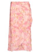 Vmsmilla H/W Wrap Skirt Wvn Ga Polvipituinen Hame Pink Vero Moda