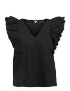 Objhope Papaya Nour S/S Top E Div Tops Blouses Short-sleeved Black Obj...