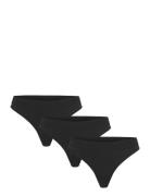 Seamless Thong 3-Pack Stringit Alusvaatteet Black Weekday