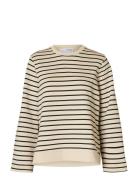 Slfelise Ls O-Neck Wide Striped Sweat Tops Sweat-shirts & Hoodies Swea...