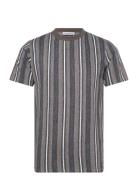 Towel Striped O-Neck Tee S/S Tops T-shirts Short-sleeved Multi/pattern...
