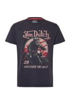 T-Shirt Wolf Navy Von Dutch Tops T-shirts Short-sleeved Navy Von Dutch