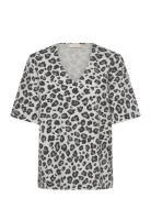 Blouse Tops T-shirts & Tops Short-sleeved Multi/patterned FREE/QUENT