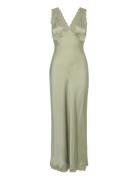 Zoe Satin Dress Maksimekko Juhlamekko Green Twist & Tango