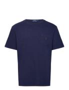 Standard Fit Cotton-Linen Pocket T-Shirt Tops T-shirts Short-sleeved N...