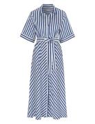 Astrid Striped Dress Polvipituinen Mekko Navy Newhouse