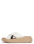 F-Mode Espadrille Leather Flatform Cross Slides Korolliset Sandaalit W...