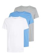 S/S Crew Neck 3Pk Tops T-shirts Short-sleeved White Calvin Klein