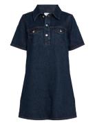 Popover Denim Dress Dark Ck Blue Lyhyt Mekko Blue Calvin Klein Jeans
