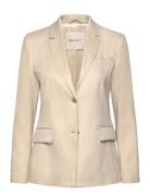 Slim Stretch Linen Blazer Blazers Single Breasted Blazers Cream GANT