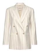 Pinstripe Linen Club Blazer Blazers Double Breasted Blazers White GANT