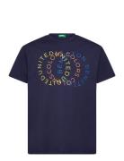 T-Shirt Tops T-shirts Short-sleeved Navy United Colors Of Benetton