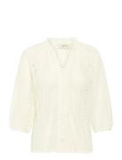 Crrubby Lace Shirt Tops Shirts Short-sleeved Cream Cream
