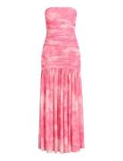 Solana Printed Mesh Maxi Dress Maksimekko Juhlamekko Pink Bardot