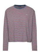 Striped Jersey Cropped Long-Sleeve Tee Tops T-shirts & Tops Long-sleev...