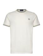 Twin Tipped T-Shirt Designers T-shirts Short-sleeved White Fred Perry