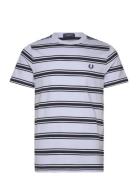 Fine Stripe T-Shirt Tops T-shirts Short-sleeved Blue Fred Perry