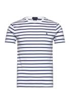 Custom Slim Fit Striped Jersey T-Shirt Tops T-shirts Short-sleeved Whi...