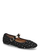 Bialilja Trimmed Mary Jane Textile Ballerinat Black Bianco