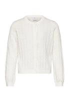 Cardigan Drop Needle Knit Tops Knitwear Cardigans White Lindex