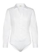 Jdymio L/S Bodystocking Wvn Noos Tops Shirts Long-sleeved White JDY