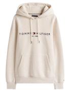 Tommy Logo Hoody Tops Sweat-shirts & Hoodies Hoodies Cream Tommy Hilfi...