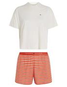 Ss Prt Pj Short Set Pyjama Cream Tommy Hilfiger