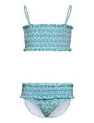Printed Bandeau Bikini Bikinit Green Mango