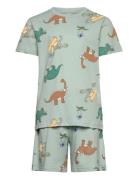 Pyjama Tee Shorts Vehicle Boat Pyjamasetti Pyjama Blue Lindex