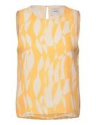 Printed Poly Chiffon Sleeveless Tops T-shirts & Tops Sleeveless Orange...