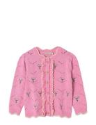 Mela Flower Cardigan Tops Knitwear Cardigans Pink Fliink
