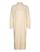 Objabbie L/S Knit Dress Pb12 Polvipituinen Mekko Cream Object