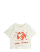 Mini Rodini Society Sp Ss Tee Tops T-shirts Short-sleeved Cream Mini R...