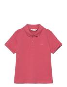 Short-Sleeve Knitted Polo Shirt Tops T-shirts Short-sleeved Red Mango