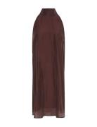 Mschalithea Faustina Sl Dress Lyhyt Mekko Brown MSCH Copenhagen
