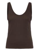 Tank Top Tops T-shirts & Tops Sleeveless Brown Weekday