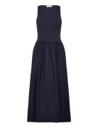 Flared Dress In Combined Fabric Polvipituinen Mekko Navy Mango