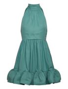 Fern Halterneck Ruffled Mini Dress Lyhyt Mekko Green Malina