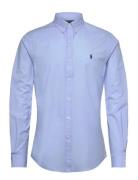 Slim Fit Stretch Poplin Shirt Tops Shirts Casual Blue Polo Ralph Laure...
