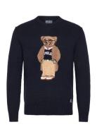Polo Bear Sweater Tops Knitwear Round Necks Navy Polo Ralph Lauren