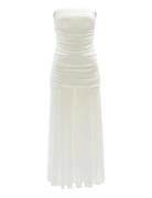 Solana Mesh Maxi Dress Maksimekko Juhlamekko White Bardot