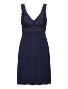 Nora Lace Slip Dress Yöpaita Navy Hunkemöller