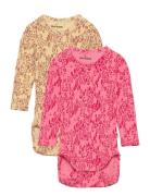 Mini Leopard Aop 2-Pack Ls Body Bodies Long-sleeved Multi/patterned Mi...