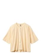 Naram Over D Shirt Tops Shirts Short-sleeved Cream Bongusta