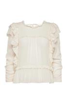 Crisp Tops Blouses Long-sleeved Beige Munthe