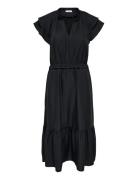 Jdytrain S/L Frill Midi Dress Wvn Exp Polvipituinen Mekko Black JDY