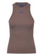 Easy Tank_B Tops T-shirts & Tops Sleeveless Brown HUGO BLUE