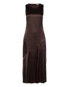 Objsally Sl Long High Neck Dress E Div Polvipituinen Mekko Brown Objec...
