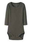 Nbfkab Ls Body Noos Bodies Long-sleeved Brown Name It